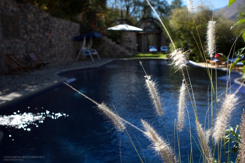 Piscina de mosaico azul cobalto